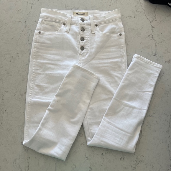 MADEWELL 10" High Rise Skinny Crop Jeans in White Size 25 - Picture 2 of 6